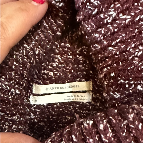 Anthropologie Maroon Knit Sleeveless Turtleneck Maxi Sweater Dress Size Medium - Picture 2 of 10